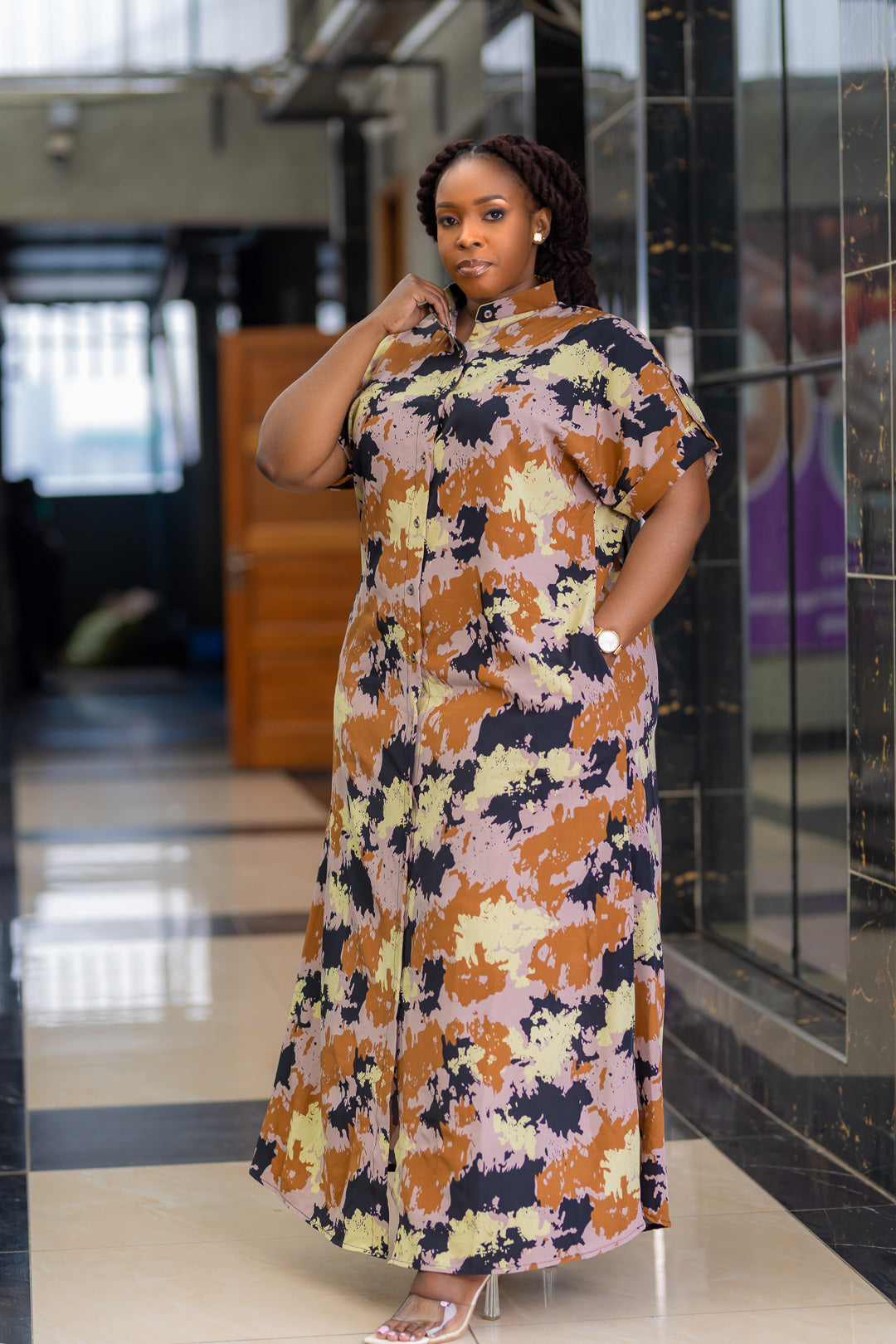 DEBBY MAXI SHIRT -DRESS