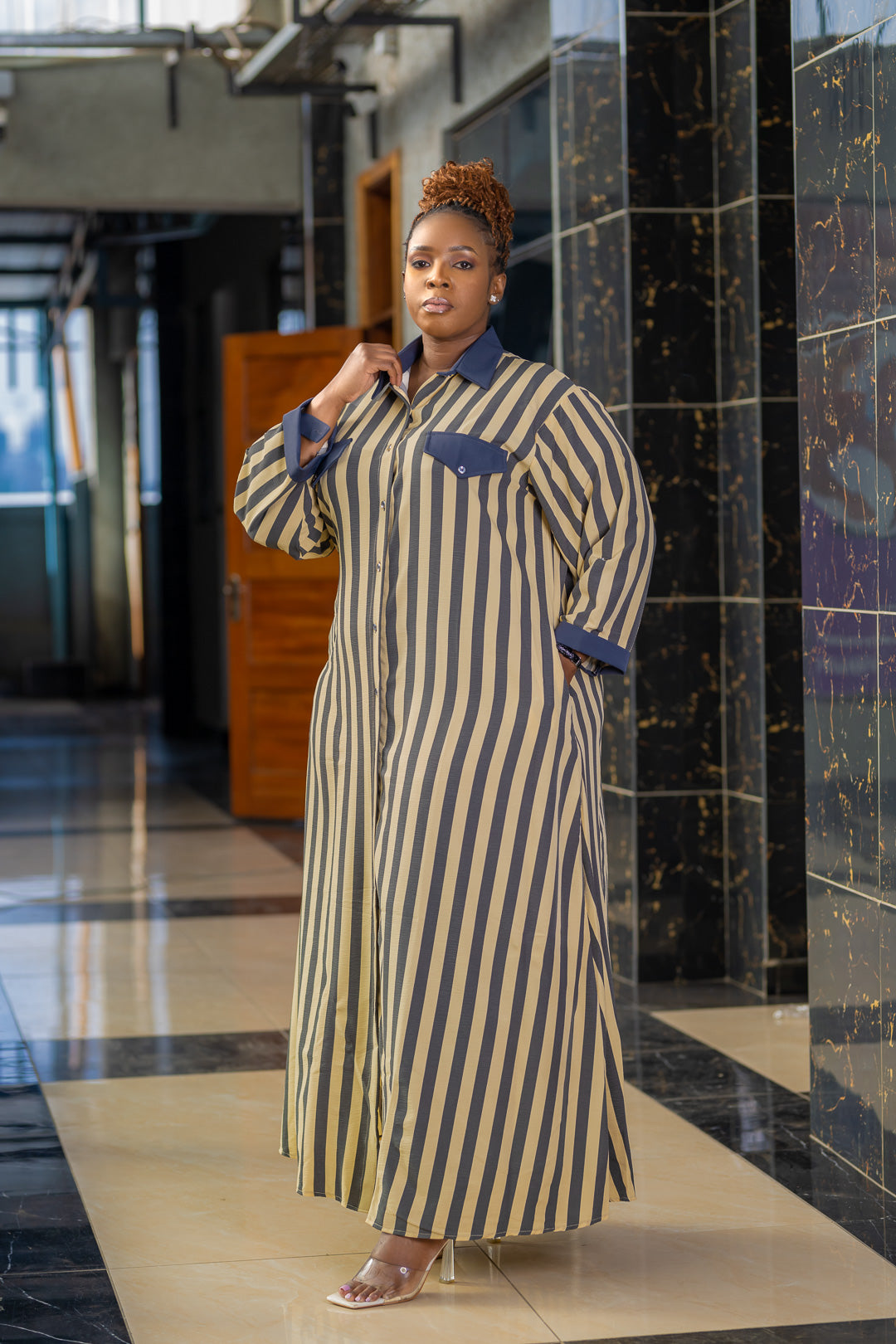 LONG STRIPED MAXI DRESS