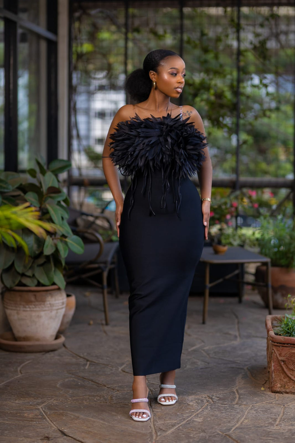 Bloom In Black Bandage Dress