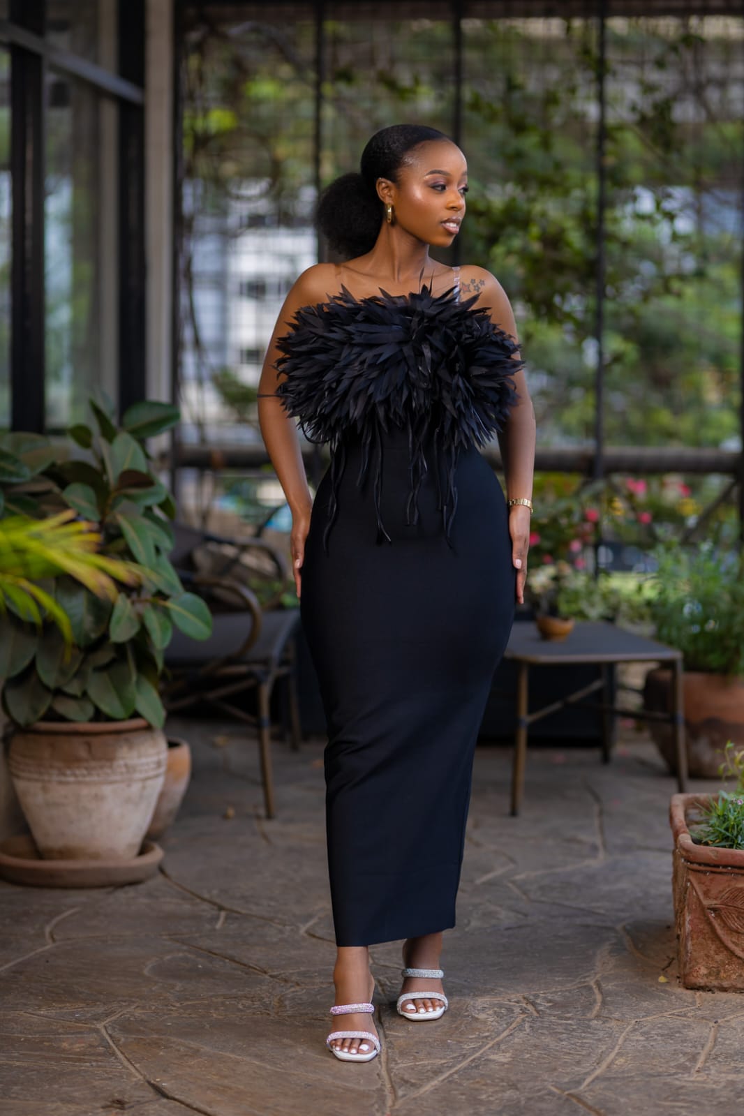 Bloom In Black Bandage Dress