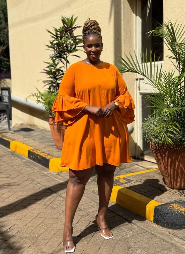 Flounce Sleeve-Shift Dress