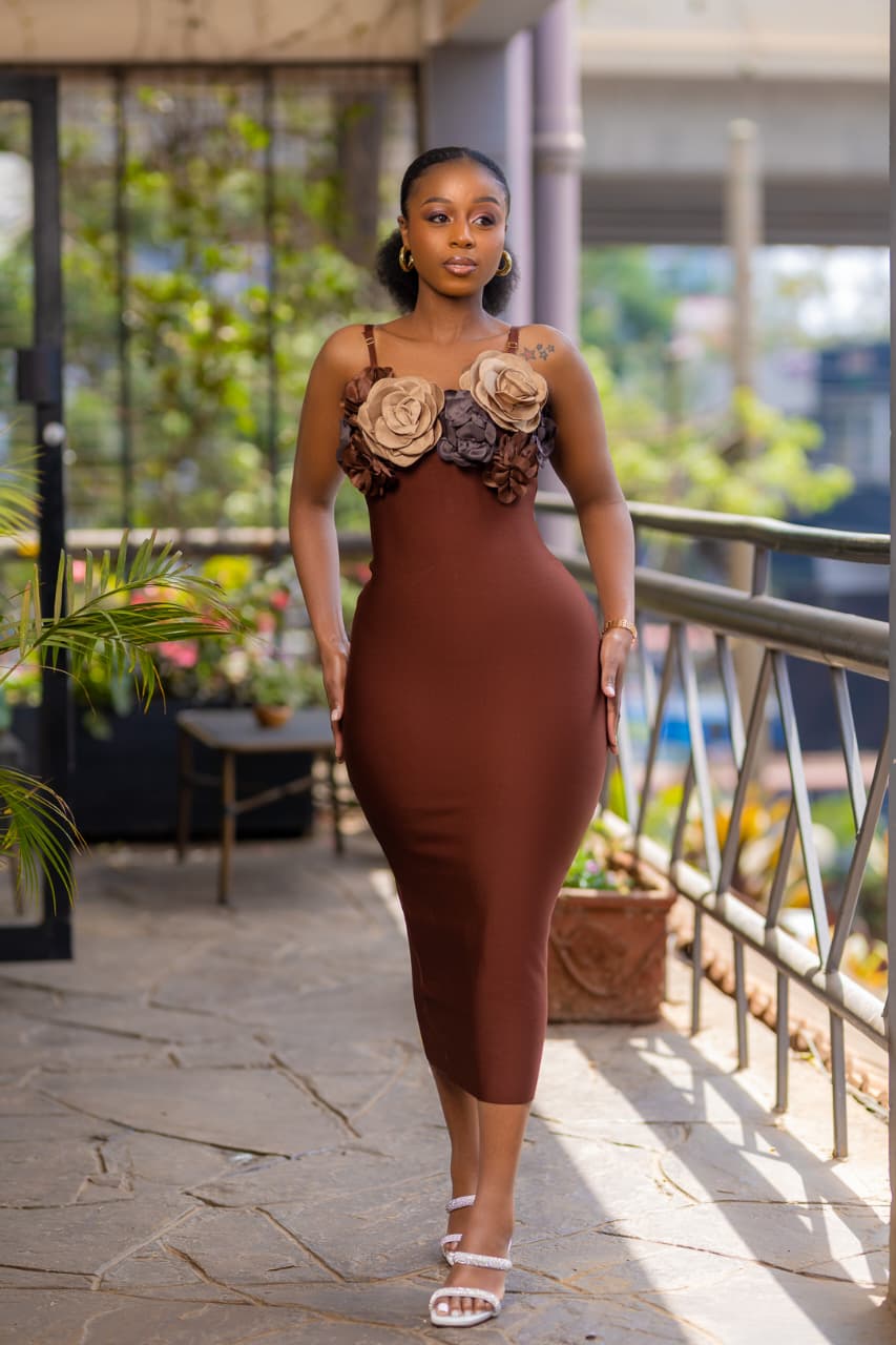 Candy Brown Bandage Dress