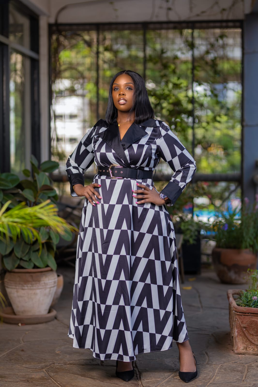 Monochrome Maxi Dress